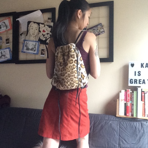 2/$8 • EUC Nasty Gal Leopard Drawstring Bag - Picture 7 of 8